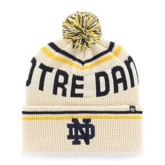 Unisex '47  Cream Notre Dame Fighting Irish Quattrle Waffle Cuffed Knit Hat with Pom