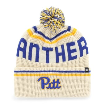 Unisex '47  Cream Pitt Panthers Quattrle Waffle Cuffed Knit Hat with Pom