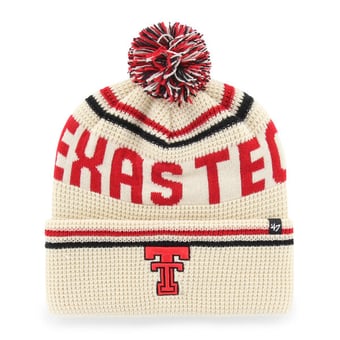 Unisex '47  Cream Texas Tech Red Raiders Quattrle Waffle Cuffed Knit Hat with Pom