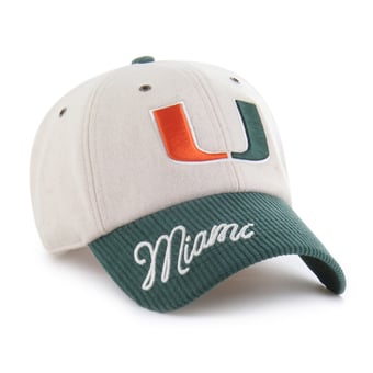 Women's '47 Cream/Green Miami Hurricanes Rope Script Clean Up Adjustable Hat