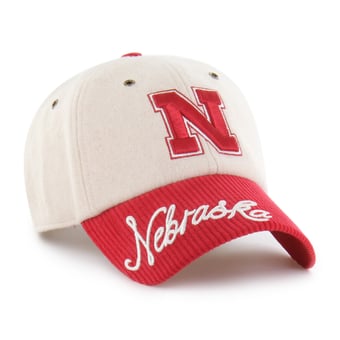 Women's '47 Cream/Scarlet Nebraska Huskers Rope Script Clean Up Adjustable Hat