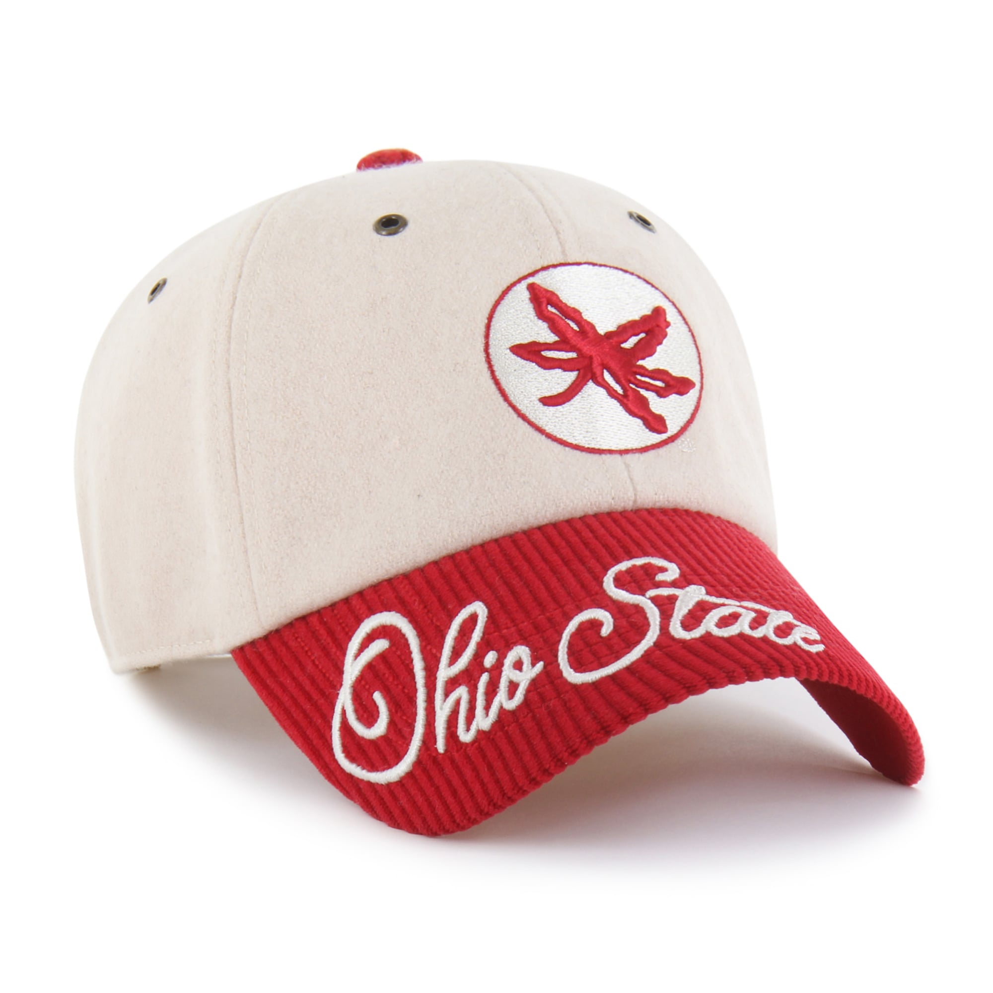 Women's '47 Cream/Scarlet Ohio State Buckeyes Rope Script Clean Up Adjustable Hat