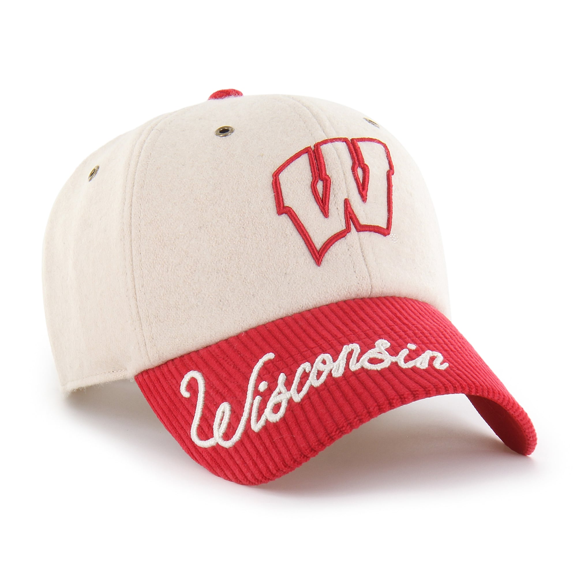 Women's '47 White/Red Wisconsin Badgers Rope Script Clean Up Adjustable Hat