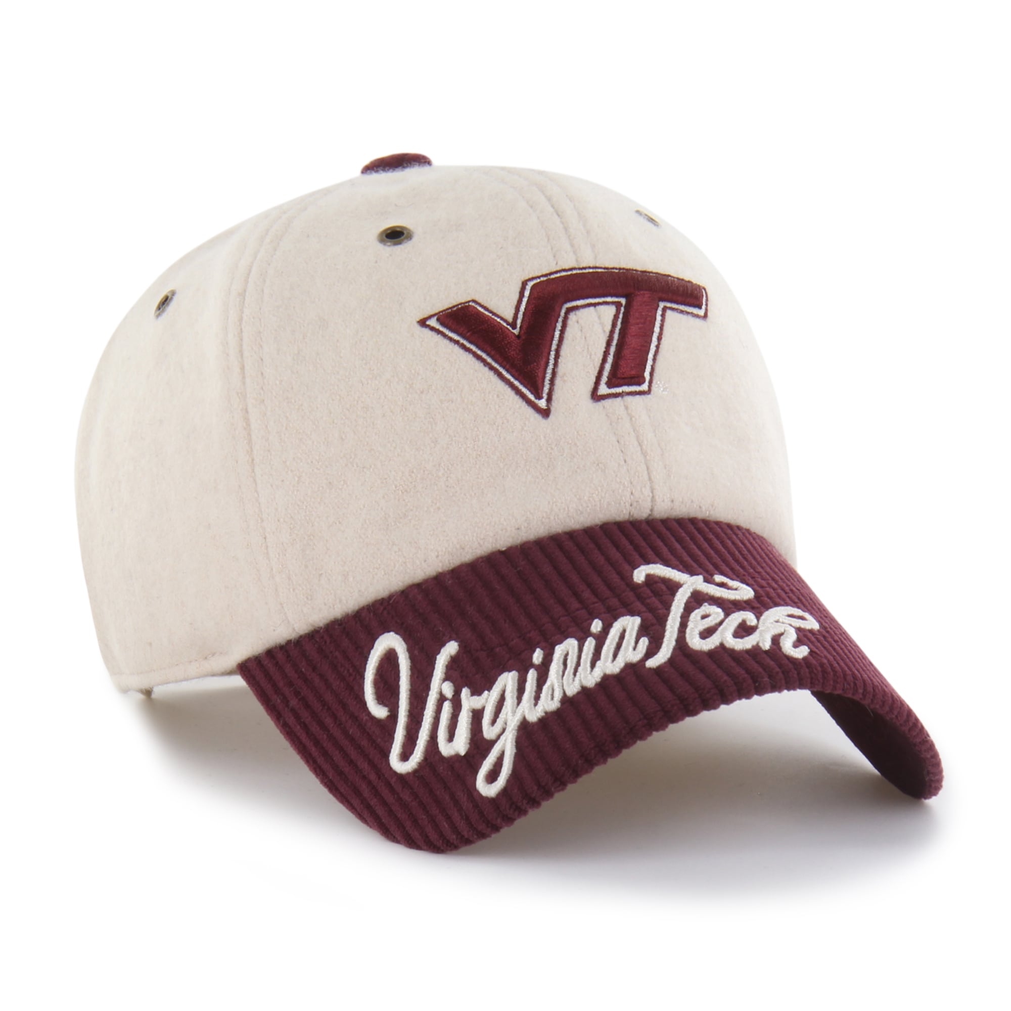 Women's '47 Cream/Maroon Virginia Tech Hokies Rope Script Clean Up Adjustable Hat