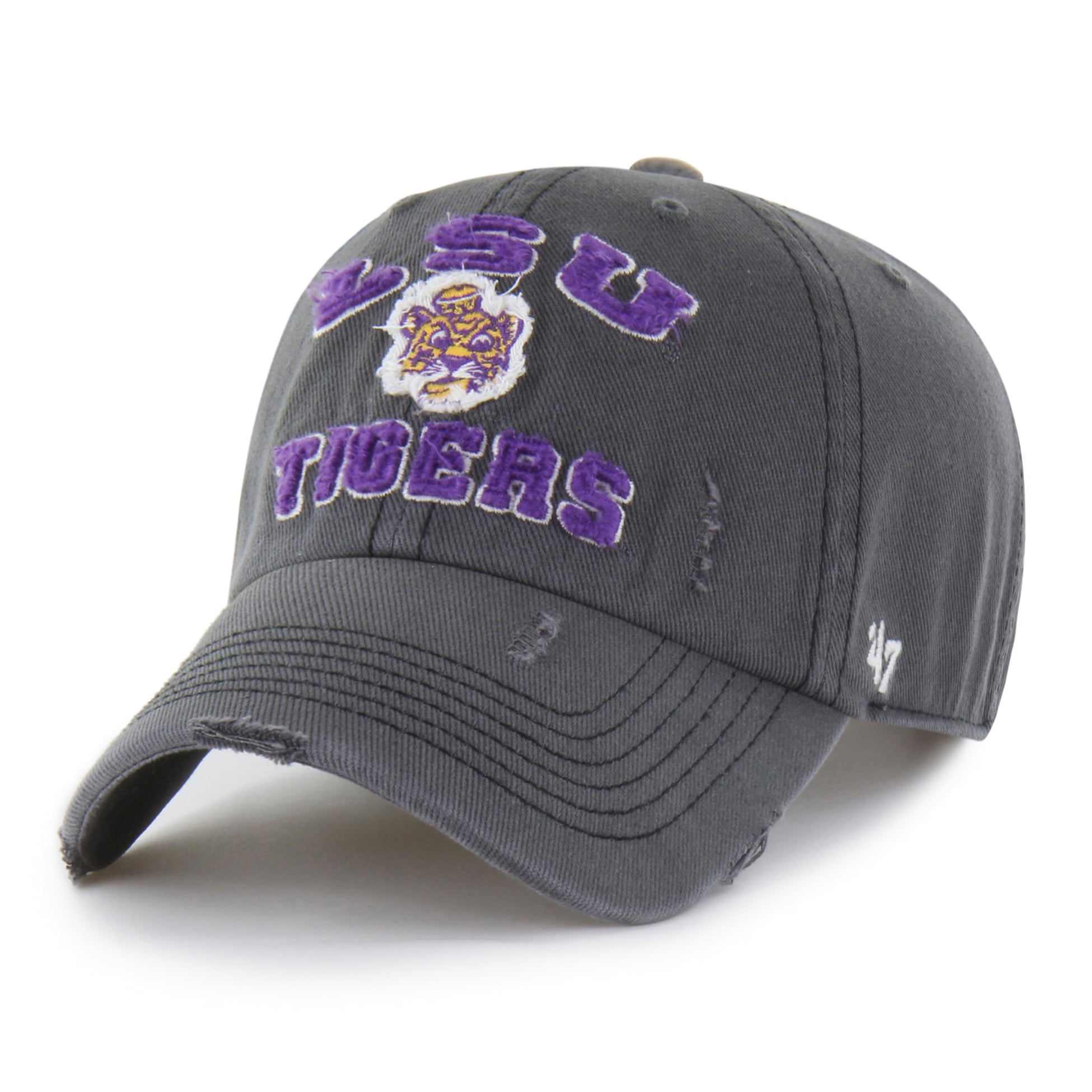 Unisex '47  Charcoal LSU Tigers Well-Worn Seymore Clean Up Adjustable Hat