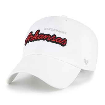 Women's '47 White Arkansas Razorbacks Trendy Script Clean Up Adjustable Hat