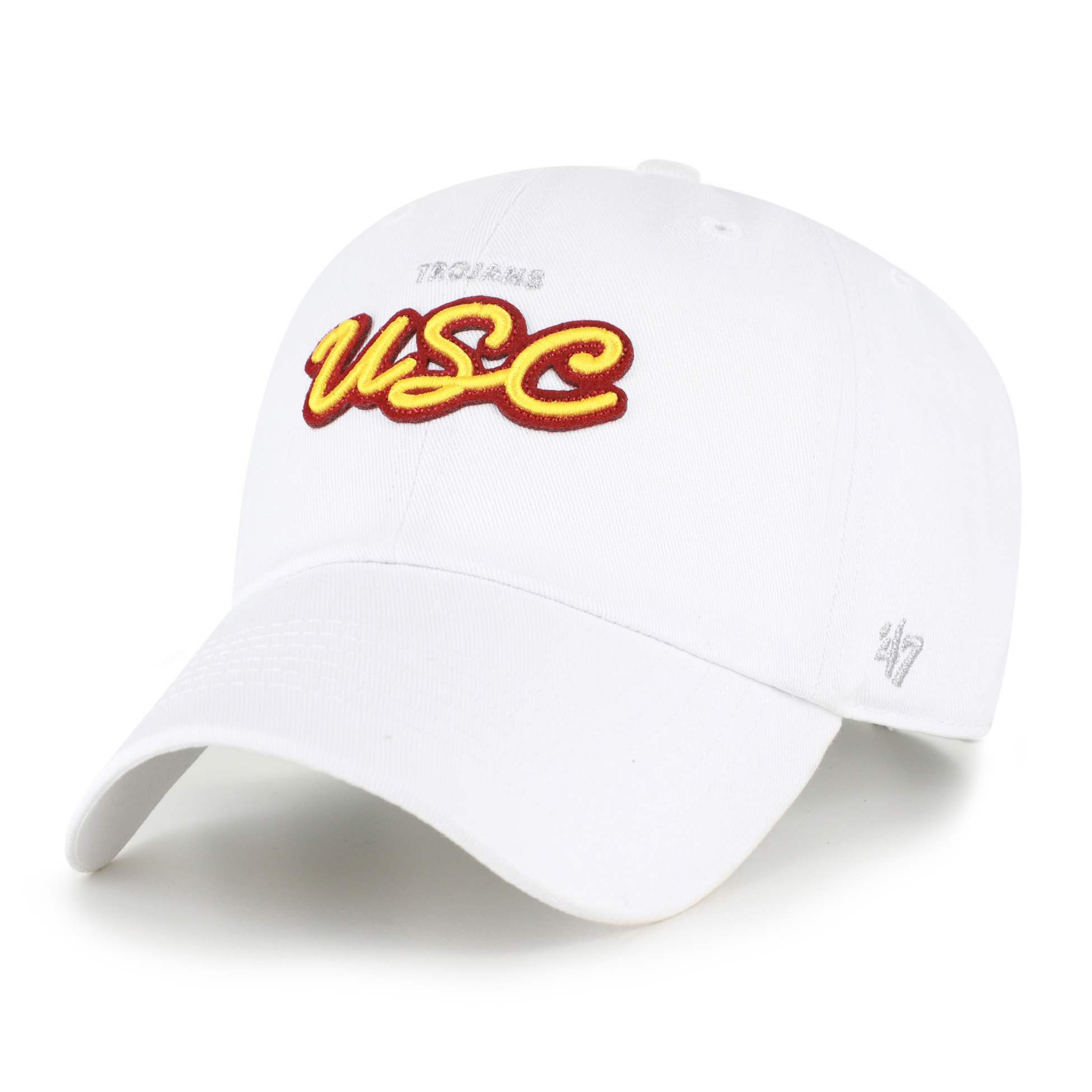 Women's '47 White USC Trojans Trendy Script Clean Up Adjustable Hat