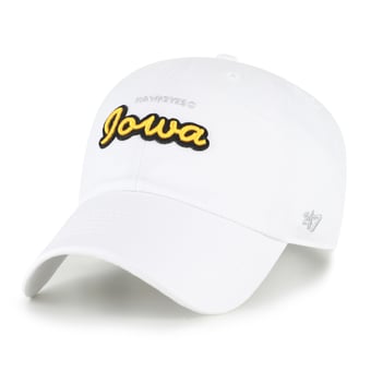 Women's '47 White Iowa Hawkeyes Trendy Script Clean Up Adjustable Hat