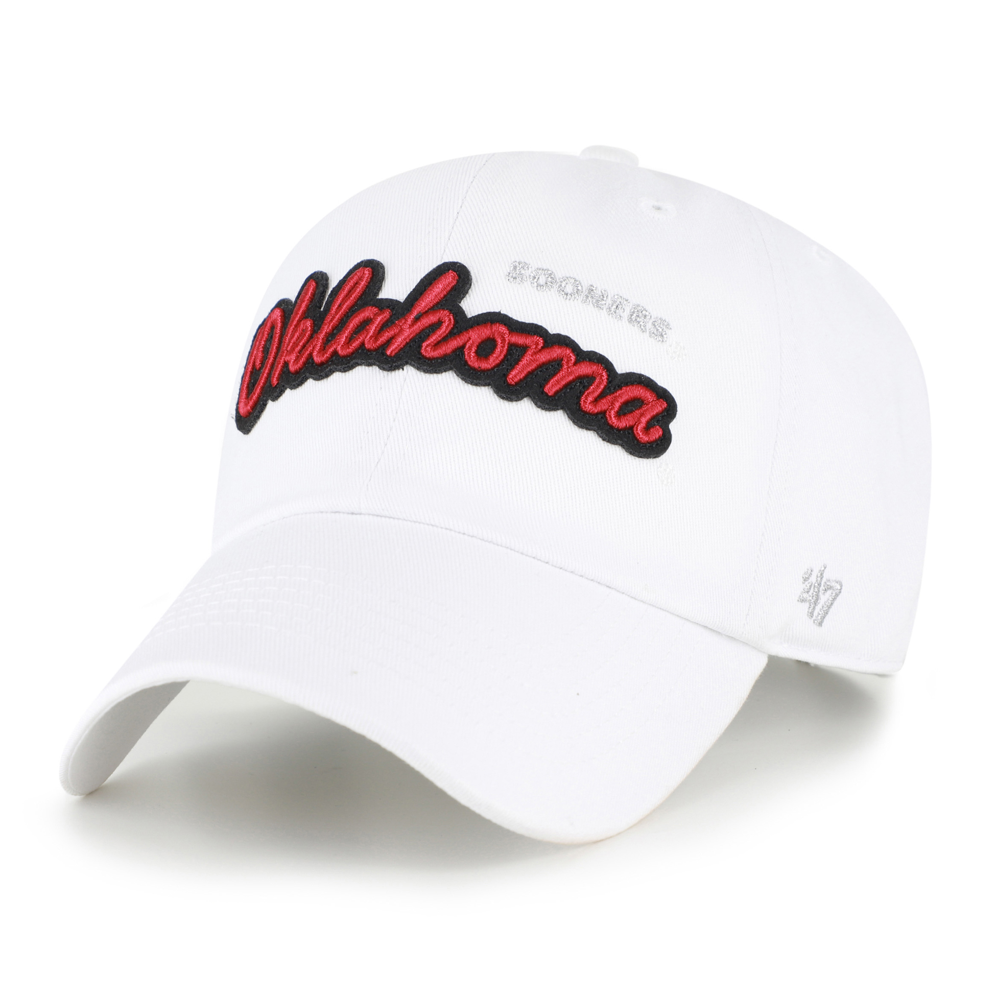Women's '47 White Oklahoma Sooners Trendy Script Clean Up Adjustable Hat