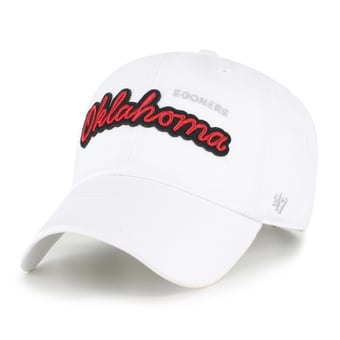 Women's '47 White Oklahoma Sooners Trendy Script Clean Up Adjustable Hat