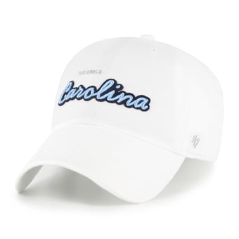 Women's '47 White North Carolina Tar Heels Trendy Script Clean Up Adjustable Hat