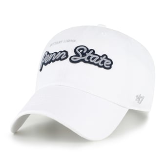 Women's '47 White Penn State Nittany Lions Trendy Script Clean Up Adjustable Hat