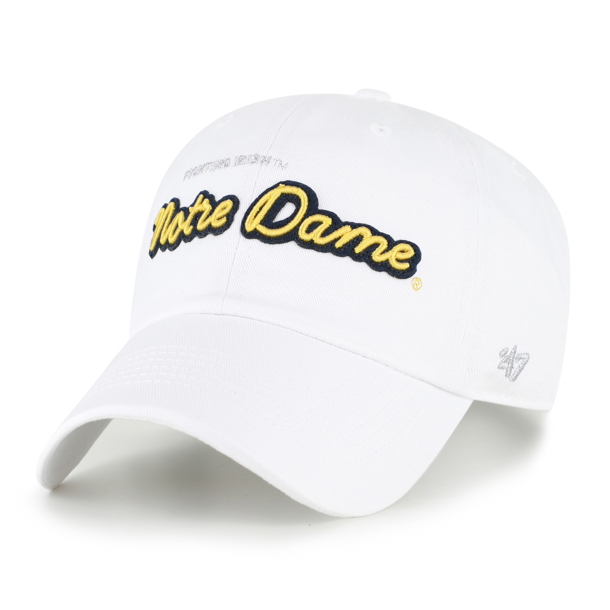 Women's '47 White Notre Dame Fighting Irish Trendy Script Clean Up Adjustable Hat