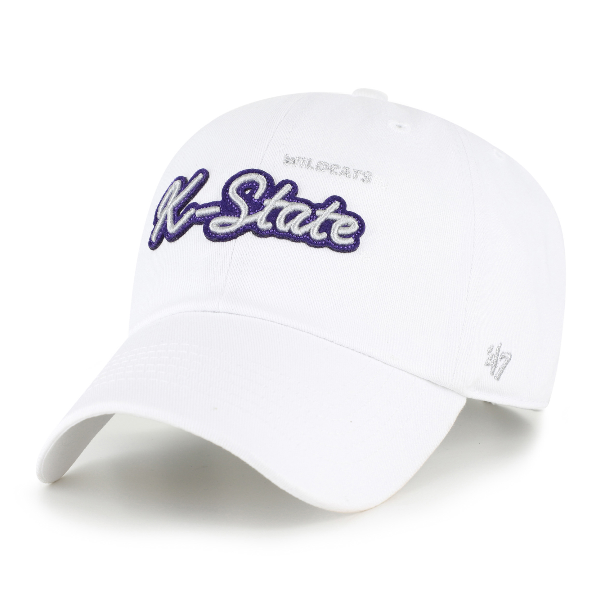 Women's '47 White Kansas State Wildcats Trendy Script Clean Up Adjustable Hat