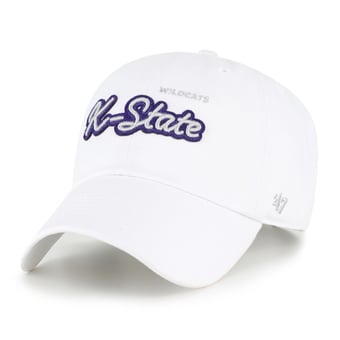 Women's '47 White Kansas State Wildcats Trendy Script Clean Up Adjustable Hat