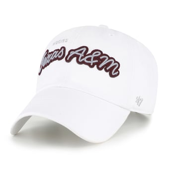Women's '47 White Texas A&M Aggies Trendy Script Clean Up Adjustable Hat