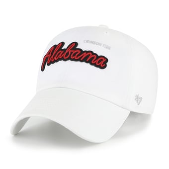 Women's '47 White Alabama Crimson Tide Trendy Script Clean Up Adjustable Hat