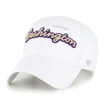 Women's '47 White Washington Huskies Trendy Script Clean Up Adjustable Hat