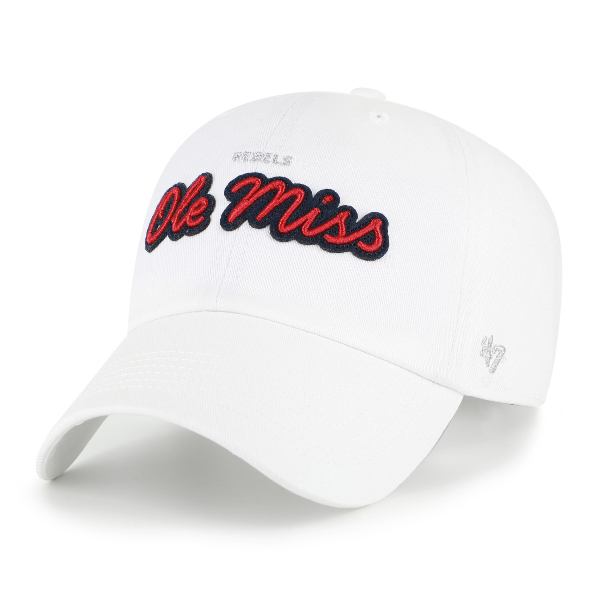 Women's '47 White Ole Miss Rebels Trendy Script Clean Up Adjustable Hat