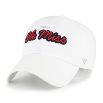 Women's '47 White Ole Miss Rebels Trendy Script Clean Up Adjustable Hat