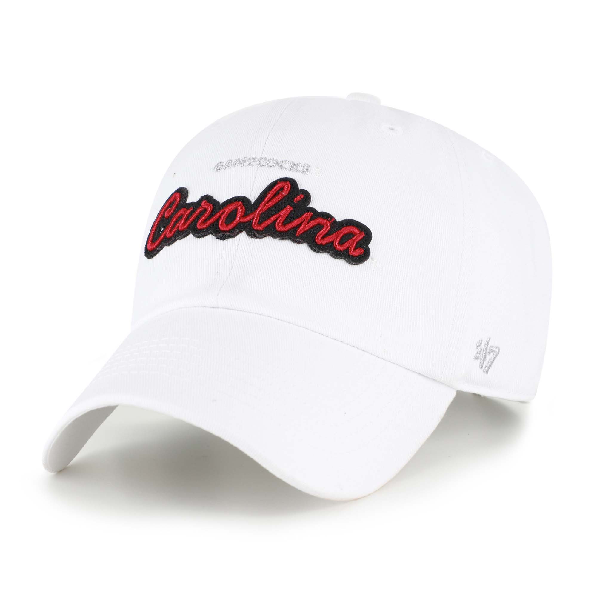 Women's '47 White South Carolina Gamecocks Trendy Script Clean Up Adjustable Hat