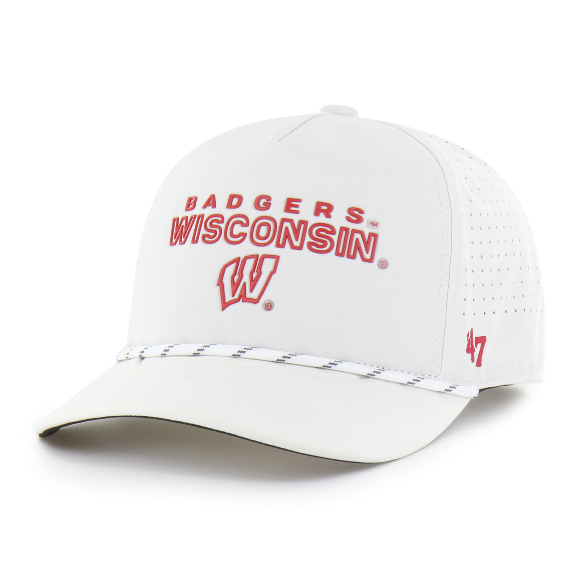 Unisex '47 White Wisconsin Badgers brrr° Rope Hitch Adjustable Hat