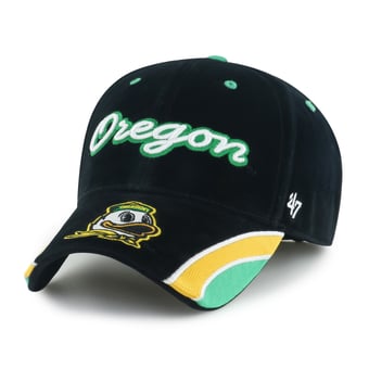 Women's '47 Black Oregon Ducks Velvet Denim Script MVP Adjustable Hat