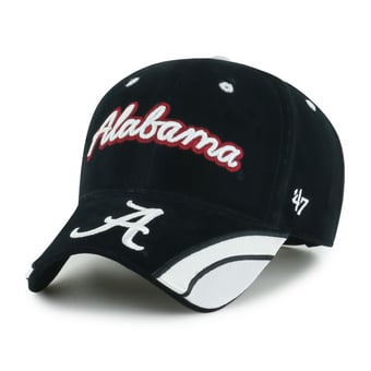 Women's '47 Black Alabama Crimson Tide Velvet Denim Script MVP Adjustable Hat