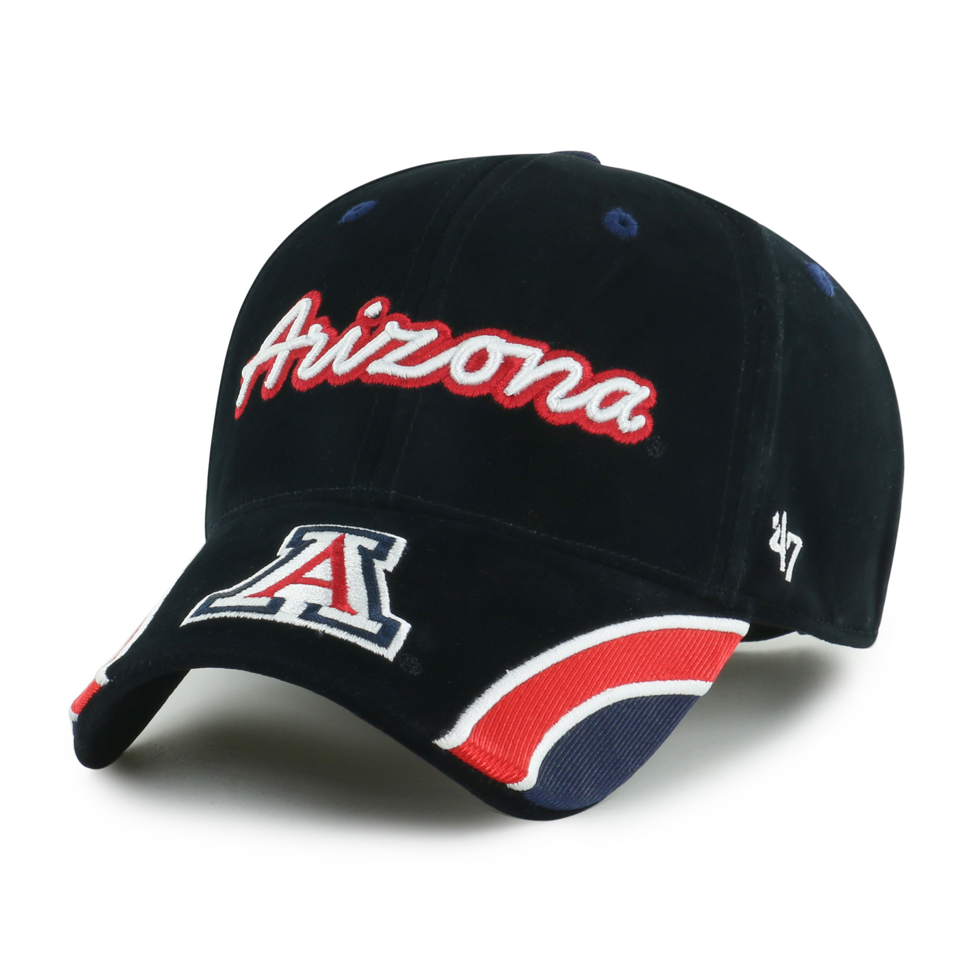 Women's '47 Black Arizona Wildcats Velvet Denim Script MVP Adjustable Hat