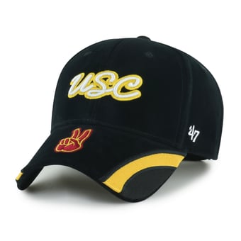 Women's '47 Black USC Trojans Velvet Denim Script MVP Adjustable Hat
