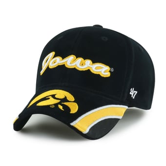 Women's '47 Black Iowa Hawkeyes Velvet Denim Script MVP Adjustable Hat