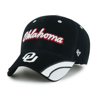 Women's '47 Black Oklahoma Sooners Velvet Denim Script MVP Adjustable Hat
