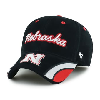 Women's '47 Black Nebraska Huskers Velvet Denim Script MVP Adjustable Hat