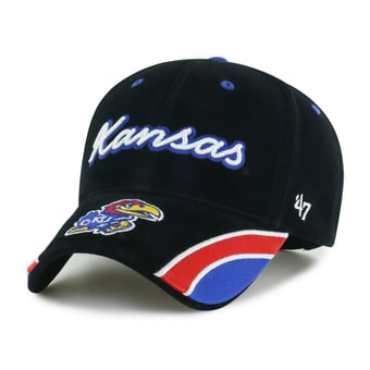 Women's '47 Black Kansas Jayhawks Velvet Denim Script MVP Adjustable Hat