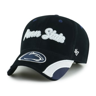 Women's '47 Black Penn State Nittany Lions Velvet Denim Script MVP Adjustable Hat