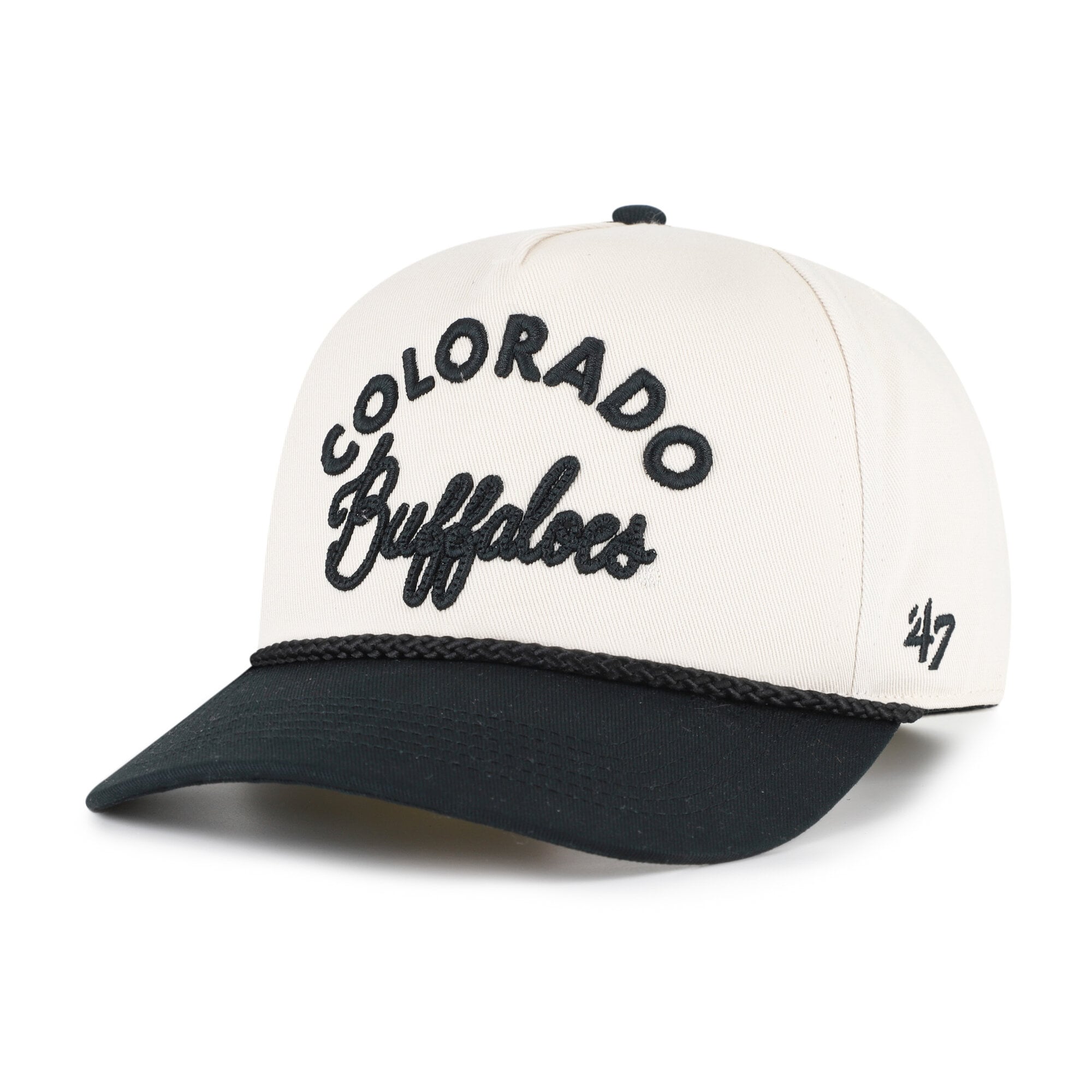 Women's '47 Cream/Black Colorado Buffaloes Rope Script Hitch Adjustable Hat