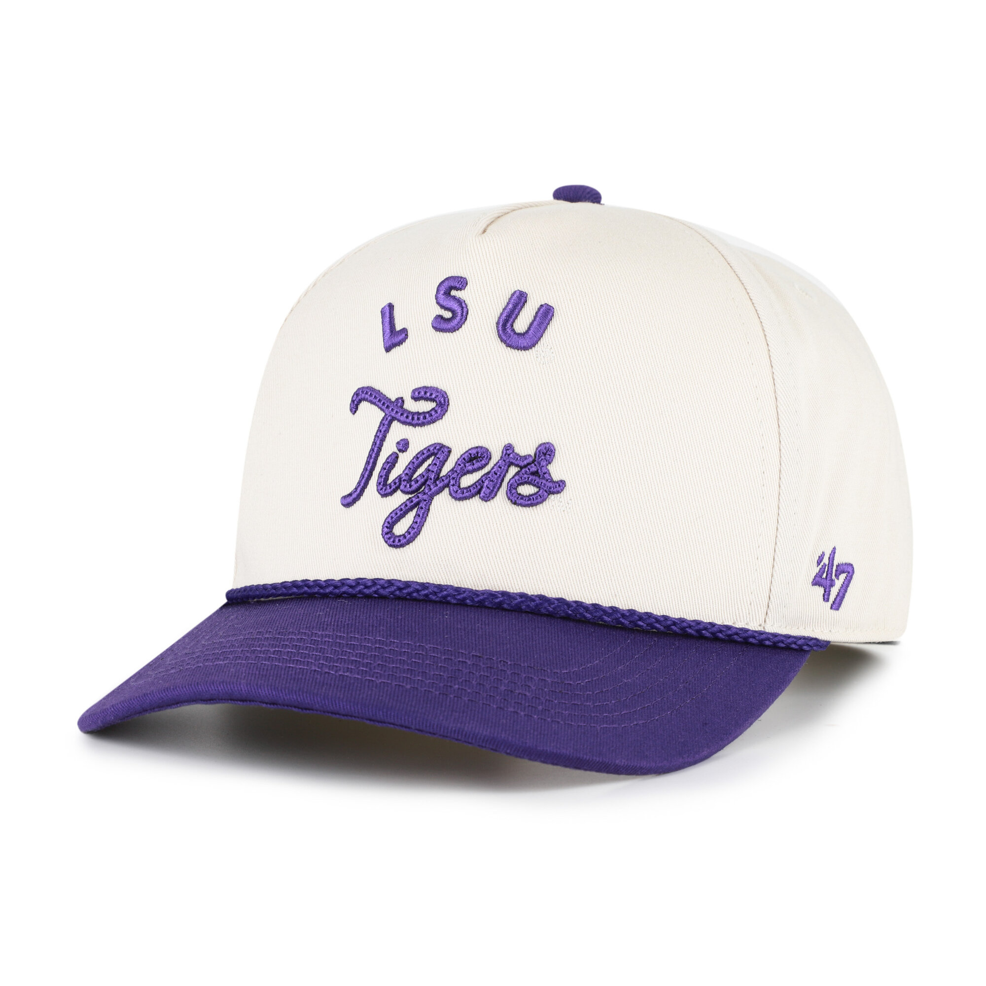 Women's '47 Cream/Purple LSU Tigers Rope Script Hitch Adjustable Hat