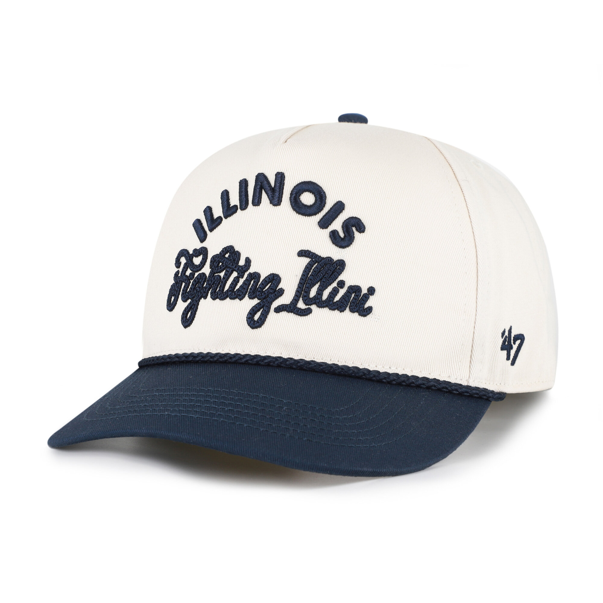 Women's '47 Cream/Navy Illinois Fighting Illini Rope Script Hitch Adjustable Hat