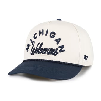 Women's '47 Cream/Navy Michigan Wolverines Rope Script Hitch Adjustable Hat