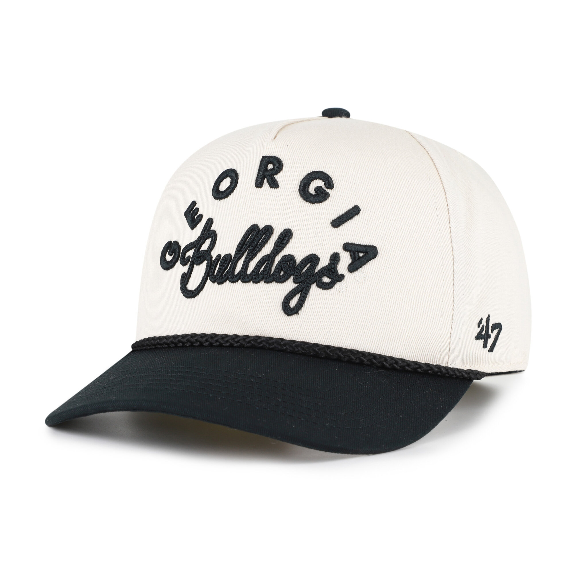 Women's '47 Cream/Black Georgia Bulldogs Rope Script Hitch Adjustable Hat