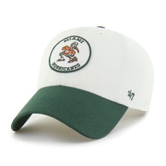 Unisex '47 White/Green Miami Hurricanes Pique Patch Clean Up Adjustable Hat
