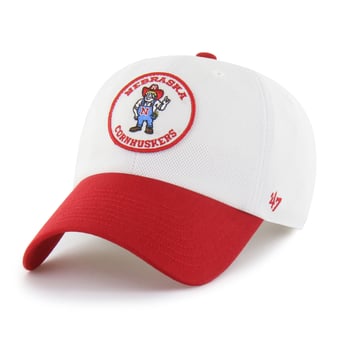 Unisex '47 White/Scarlet Nebraska Huskers Pique Patch Clean Up Adjustable Hat