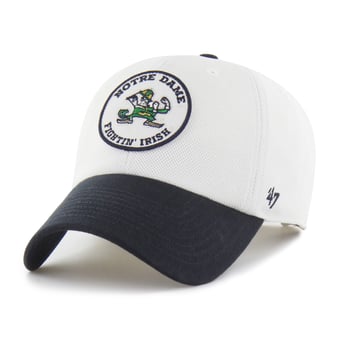 Unisex '47 White/Navy Notre Dame Fighting Irish Pique Patch Clean Up Adjustable Hat
