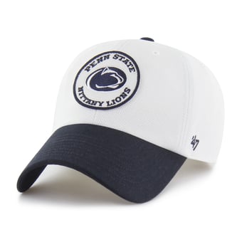 Unisex '47 White/Navy Penn State Nittany Lions Pique Patch Clean Up Adjustable Hat