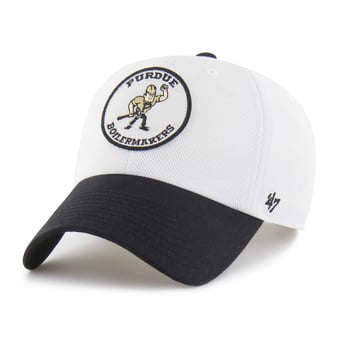 Unisex '47 White/Black Purdue Boilermakers Pique Patch Clean Up Adjustable Hat