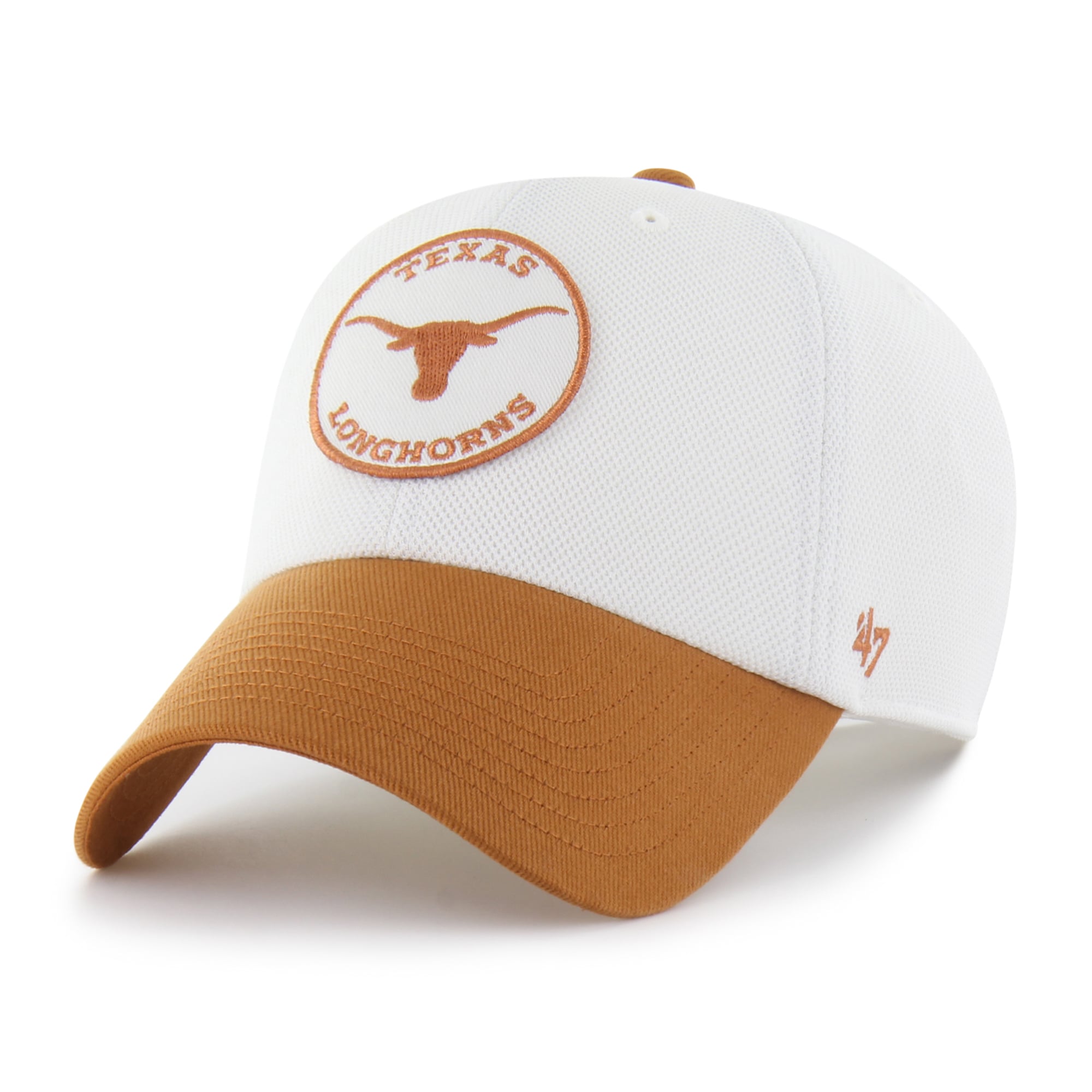 Unisex '47 White/Texas Orange Texas Longhorns Pique Patch Clean Up Adjustable Hat