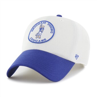 Unisex '47 White/Royal BYU Cougars Pique Patch Clean Up Adjustable Hat