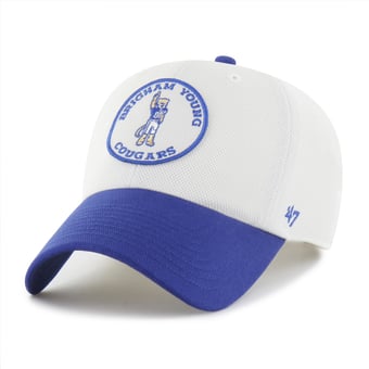 Unisex '47 White/Royal BYU Cougars Pique Patch Clean Up Adjustable Hat