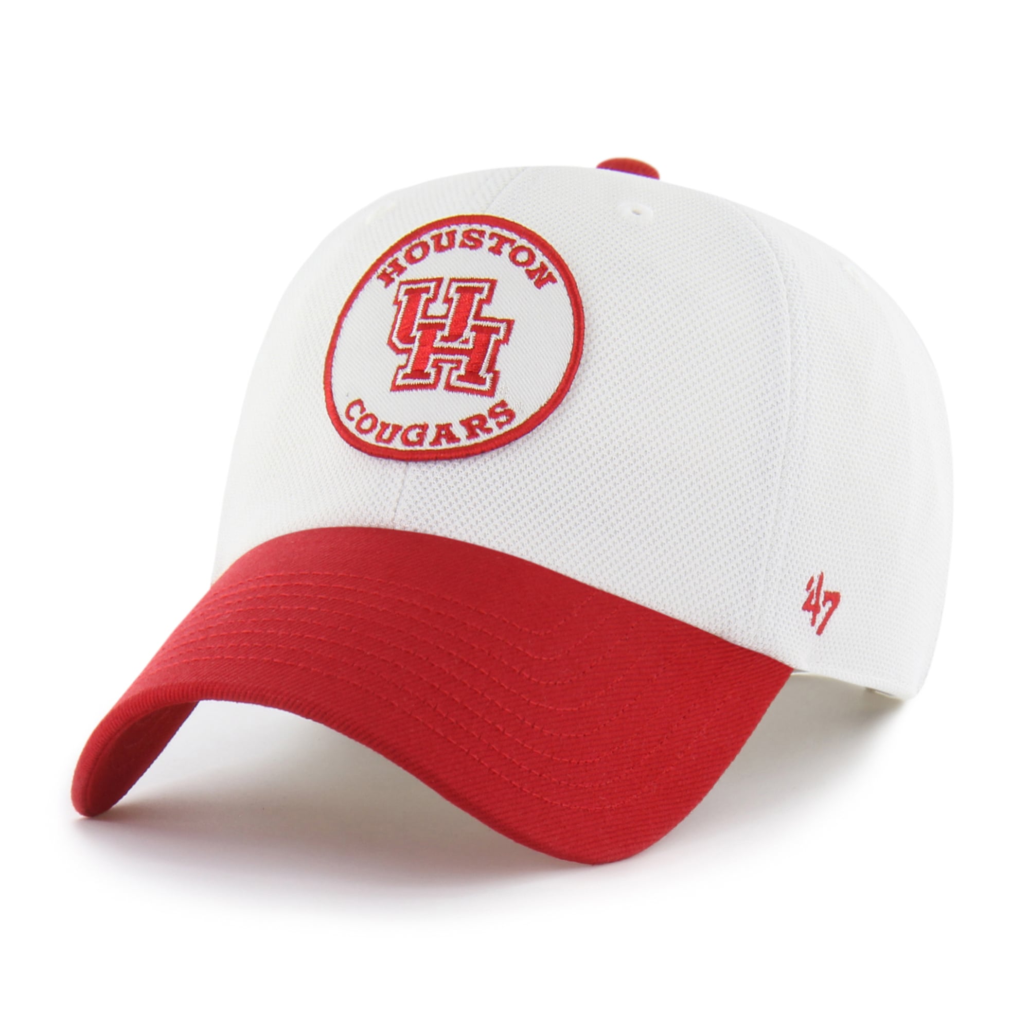 Unisex '47 White/Red Houston Cougars Pique Patch Clean Up Adjustable Hat