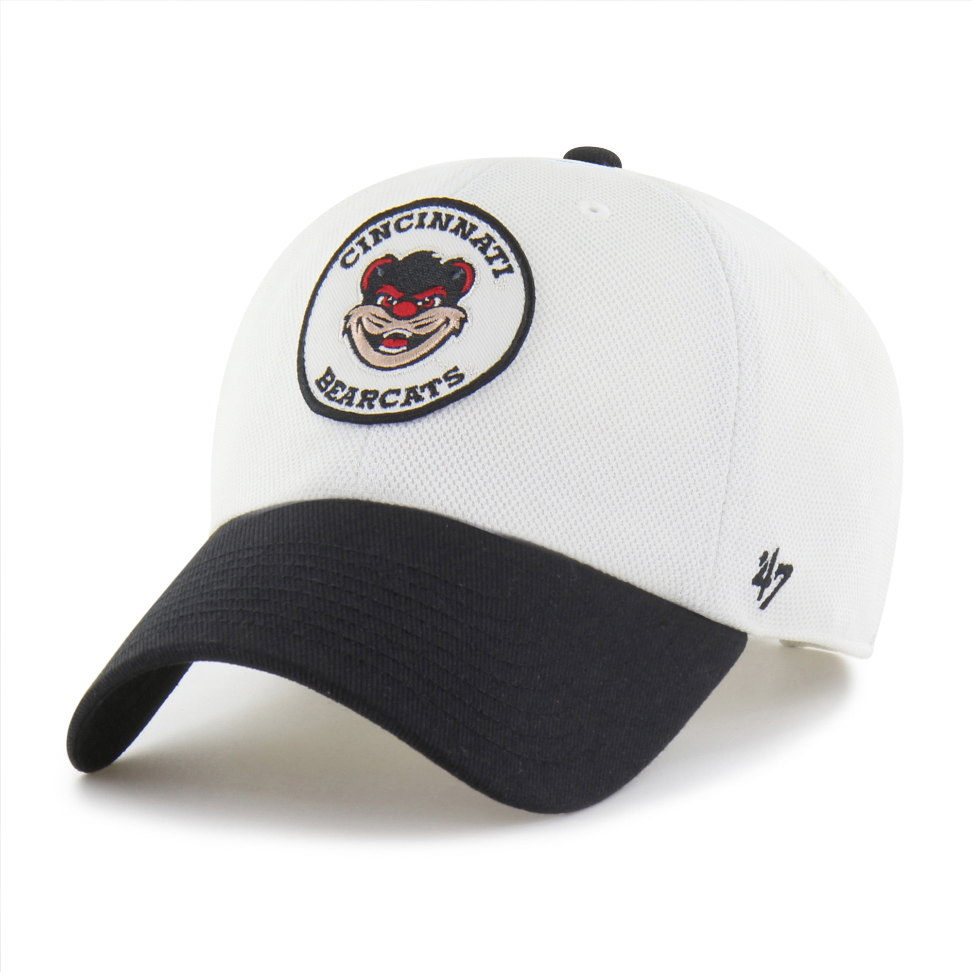 Unisex '47 White/Black Cincinnati Bearcats Pique Patch Clean Up Adjustable Hat